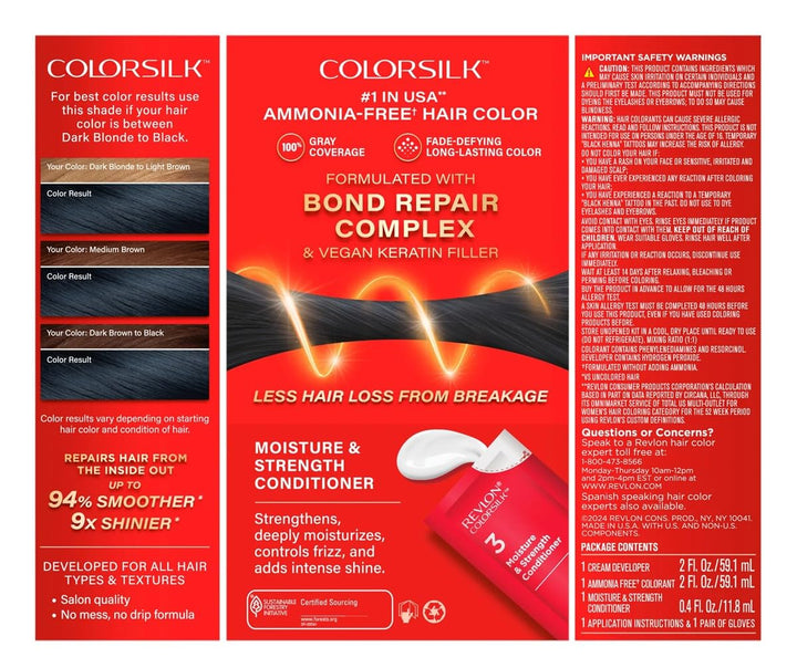 REVLON Colorsilk Beautiful Color, Natural Blue Black, 1 Count