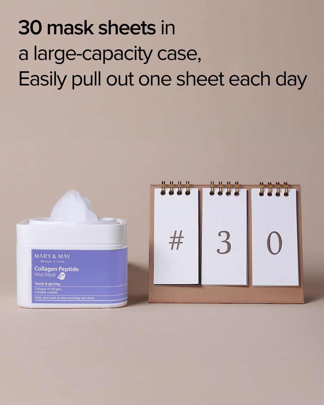 Mary&May Collagen Peptide Daily Sheet Mask, 30 Count