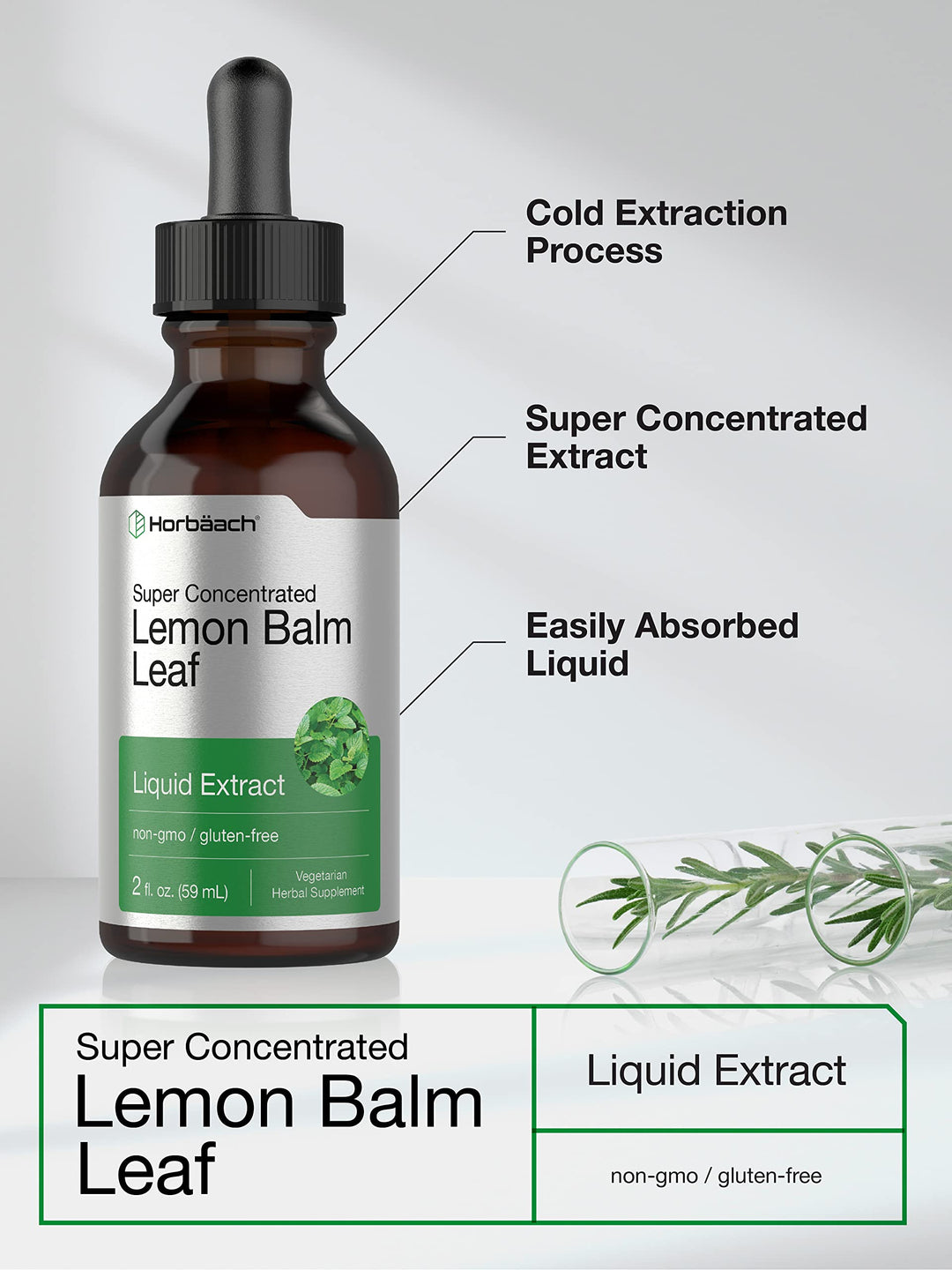 Horbäach Lemon Balm Leaf Liquid Extract, 2 fl oz