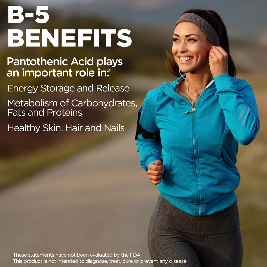 KAL Pantothenic Acid Sustained Release Tablets, 1000 mg, 100 Count