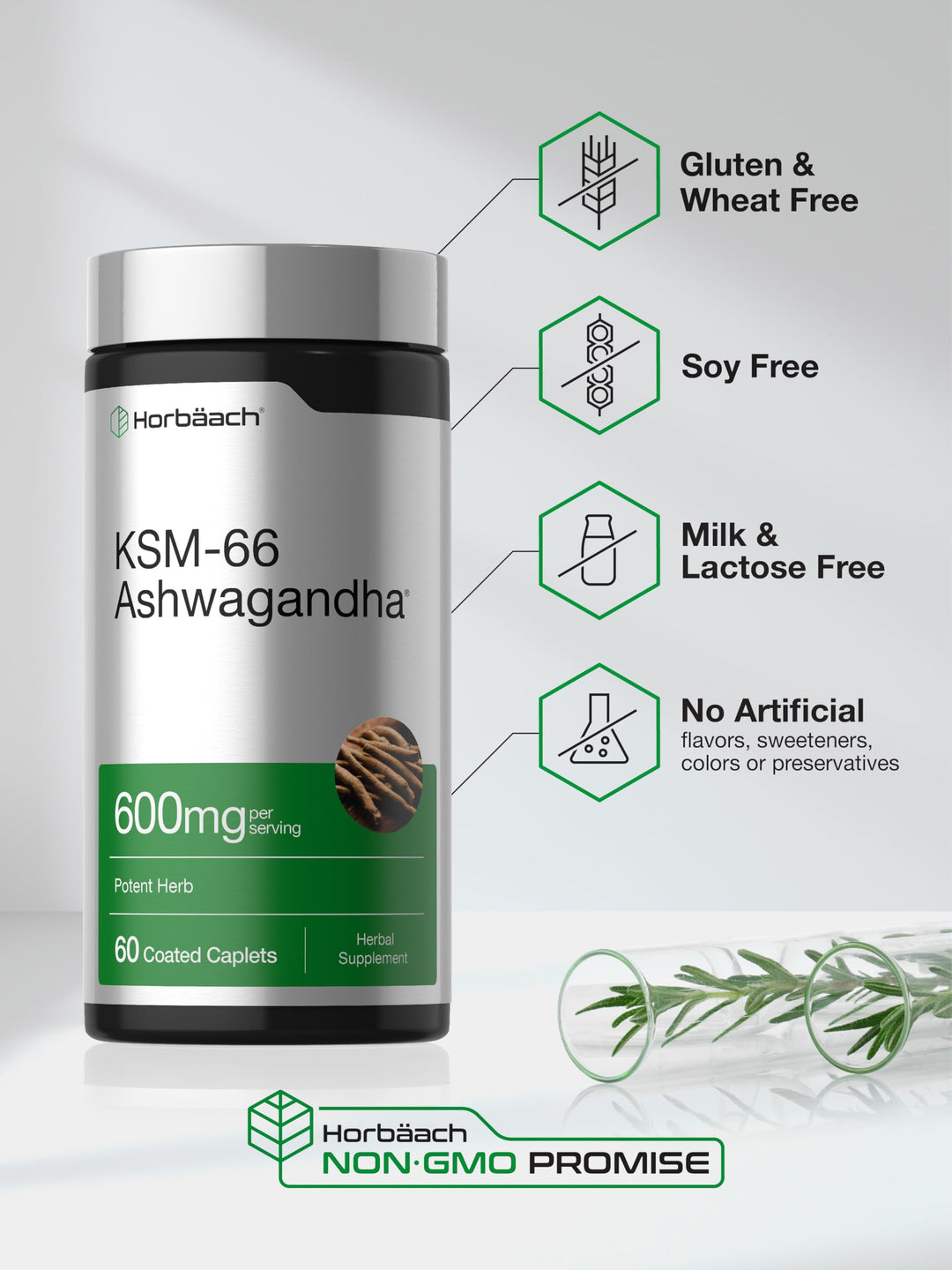 Horbäach KSM-66 Ashwagandha, 600 mg, 60 Count