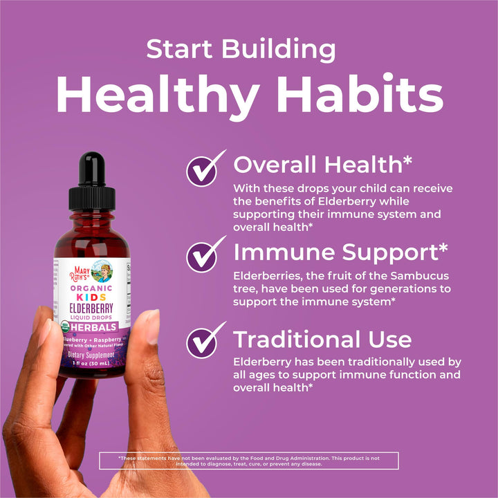 MARYRUTH'S Kids Elderberry Liquid Drops, 1 fl oz