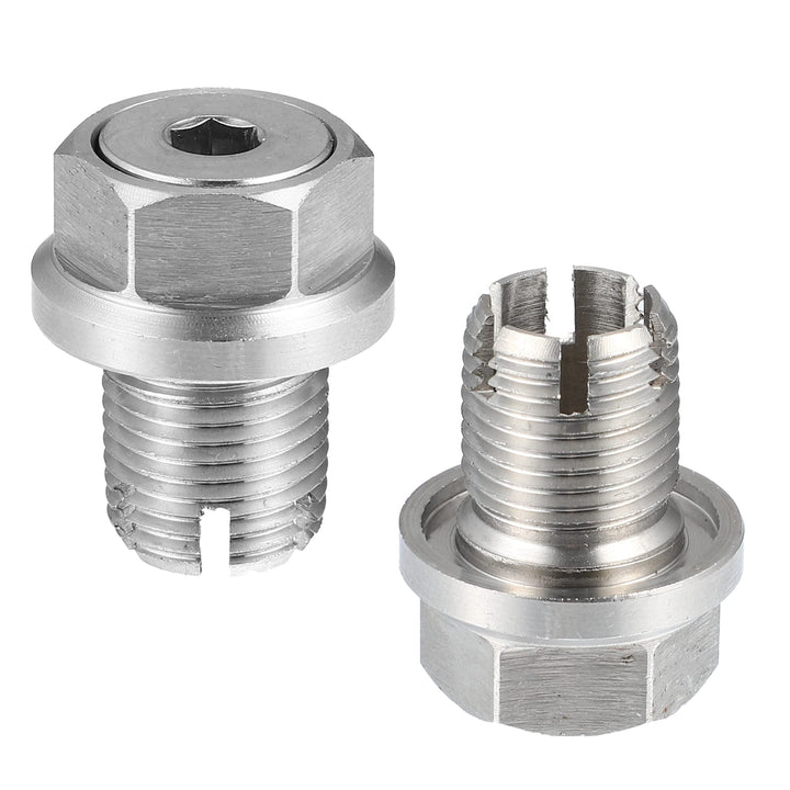 X AUTOHAUX Oil Drain Plug Thread Repair Kit, M14.1-1.25 x 15mm, Silver Tone