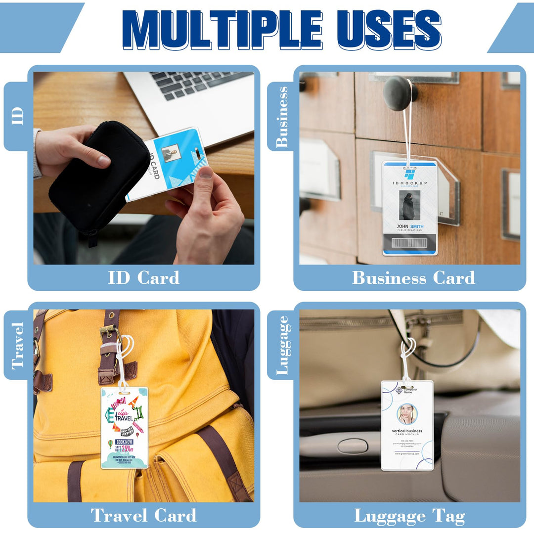 XUWAIDSGN Luggage Tag Laminating Pouches With Loop, 100 Count