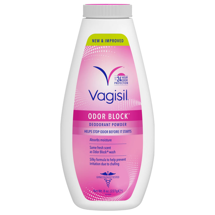 Vagisil Odor Block Deodorant Powder, Talc Free, 8 oz