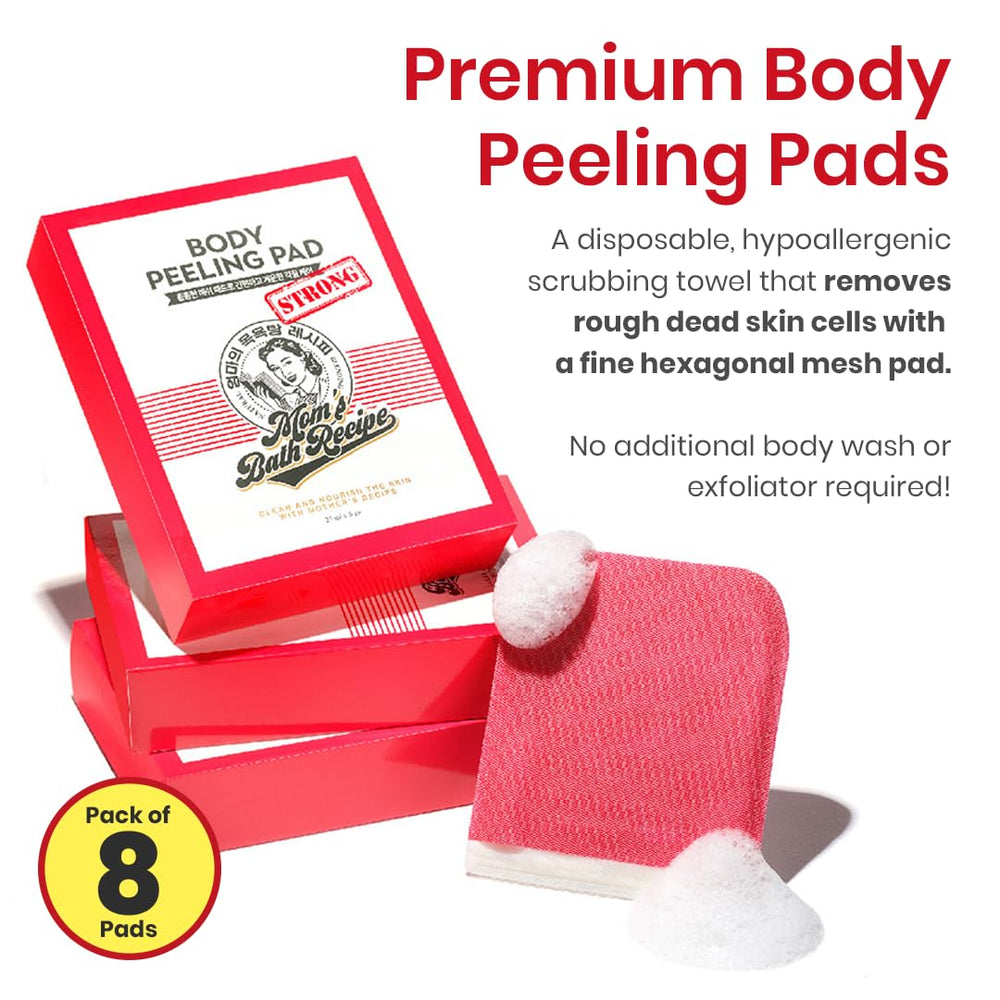 Mom's Bath Recipe Body Peeling Pad, Strong, 8 Count