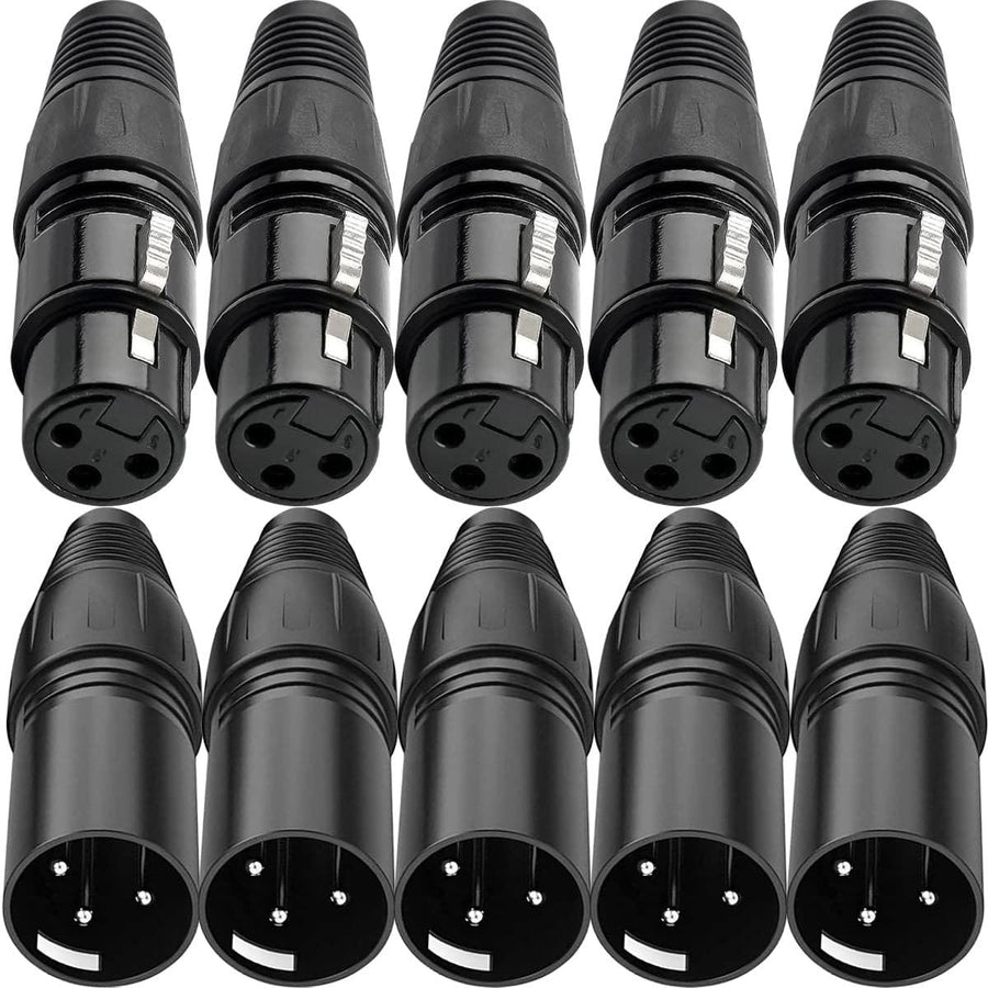 SAHENITEANA XLR Solder Connector, 5 Male and 5 Female, 10 Count