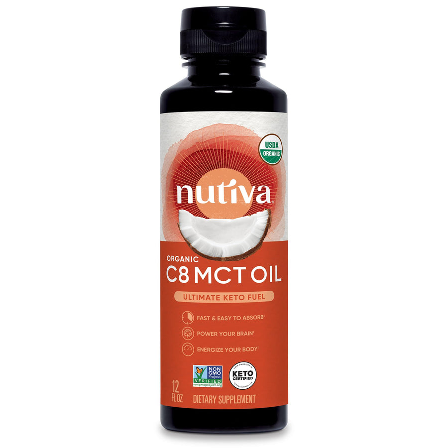 Nutiva Organic MCT Oil C8, Unflavored, 12 fl oz