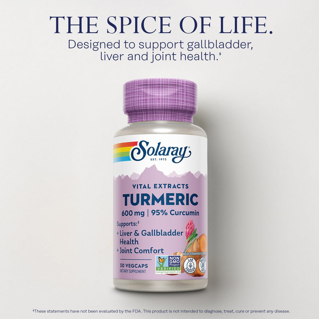 SOLARAY Turmeric Root Extract, 600 mg, 30 Count