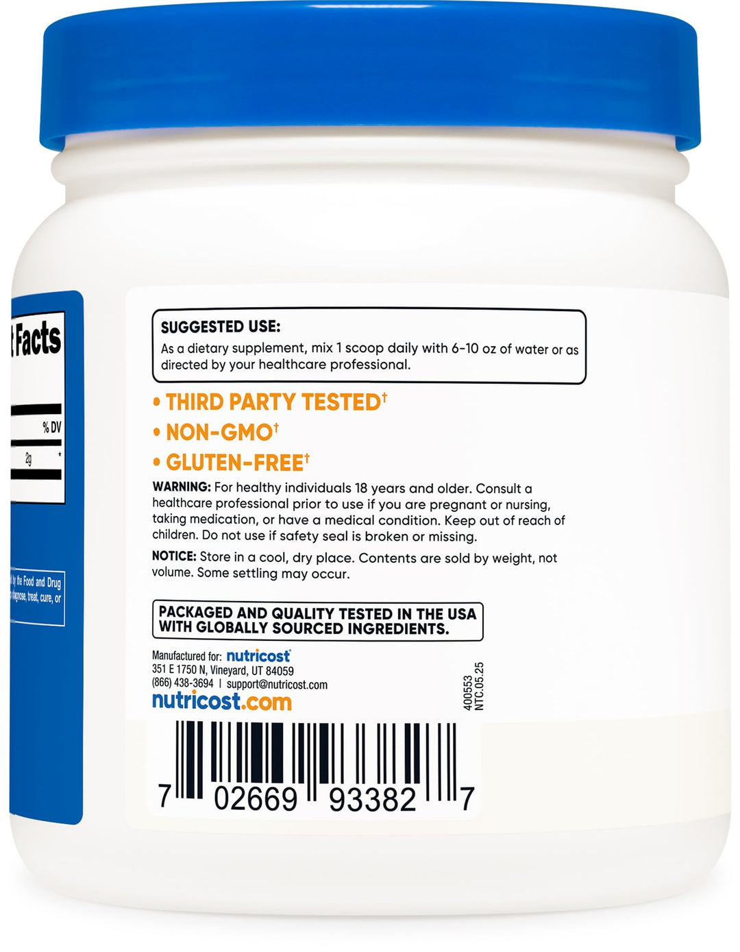 Nutricost Taurine Powder, 500 g