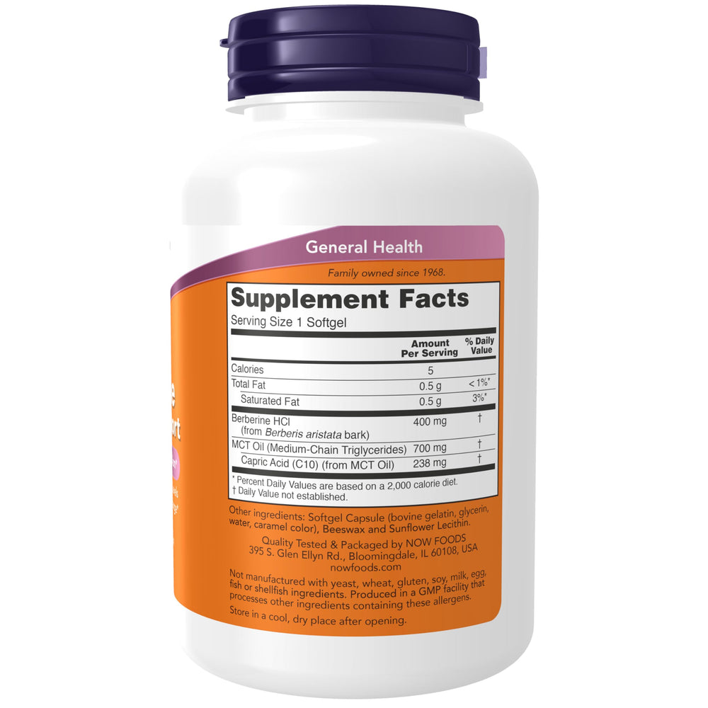 NOW Berberine Glucose Support Softgels, 90 Count