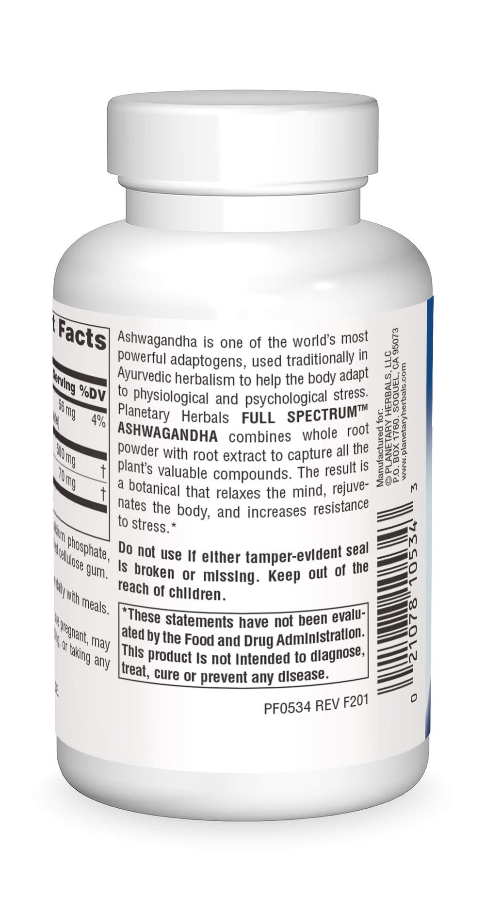 Planetary Herbals Ashwagandha Full Spectrum 570 mg, 60 Count