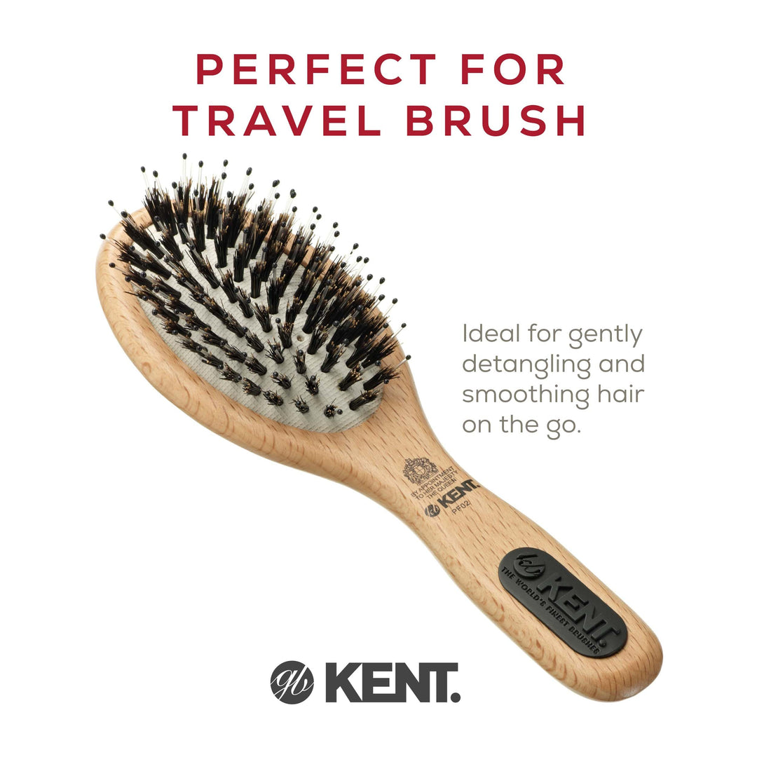 KENT PF02 Small Cushion Detangler Brush, Oval