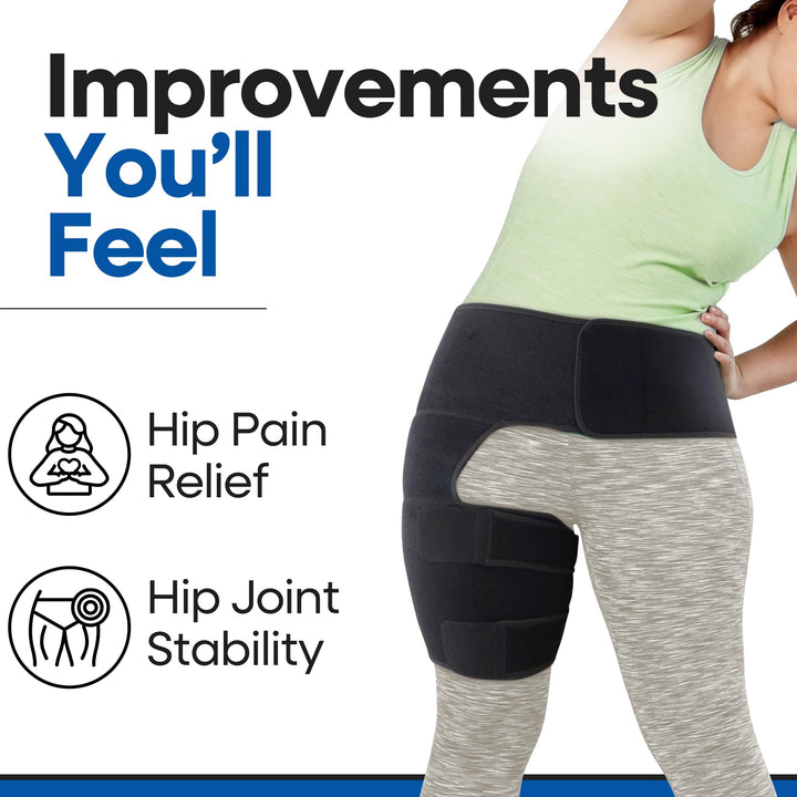 ARMSTRONG AMERICA Hip Brace Thigh Compression Sleeve, Large, Left
