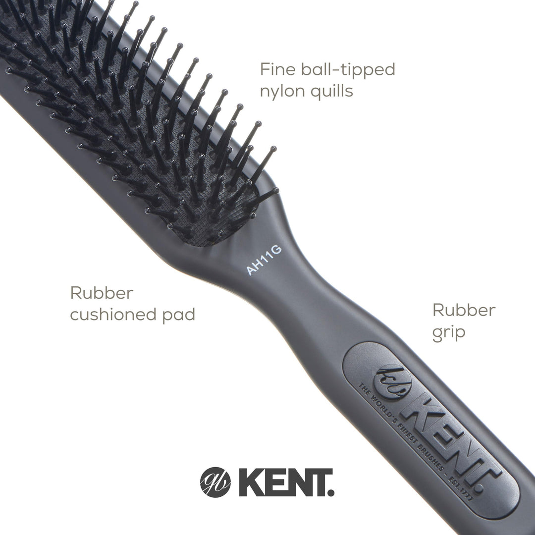 Kent Airhedz Pro Narrow Pin Hair Brush, Fine Pin, Grey