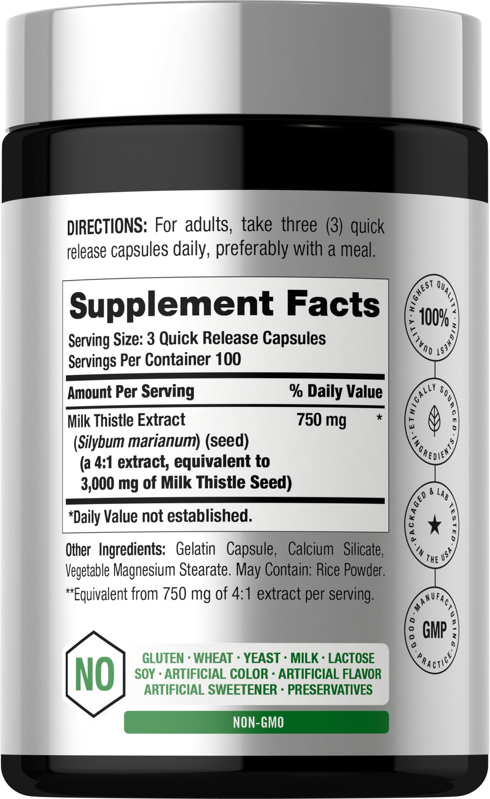 Horbäach Milk Thistle Extract, 3000 mg, 300 Count
