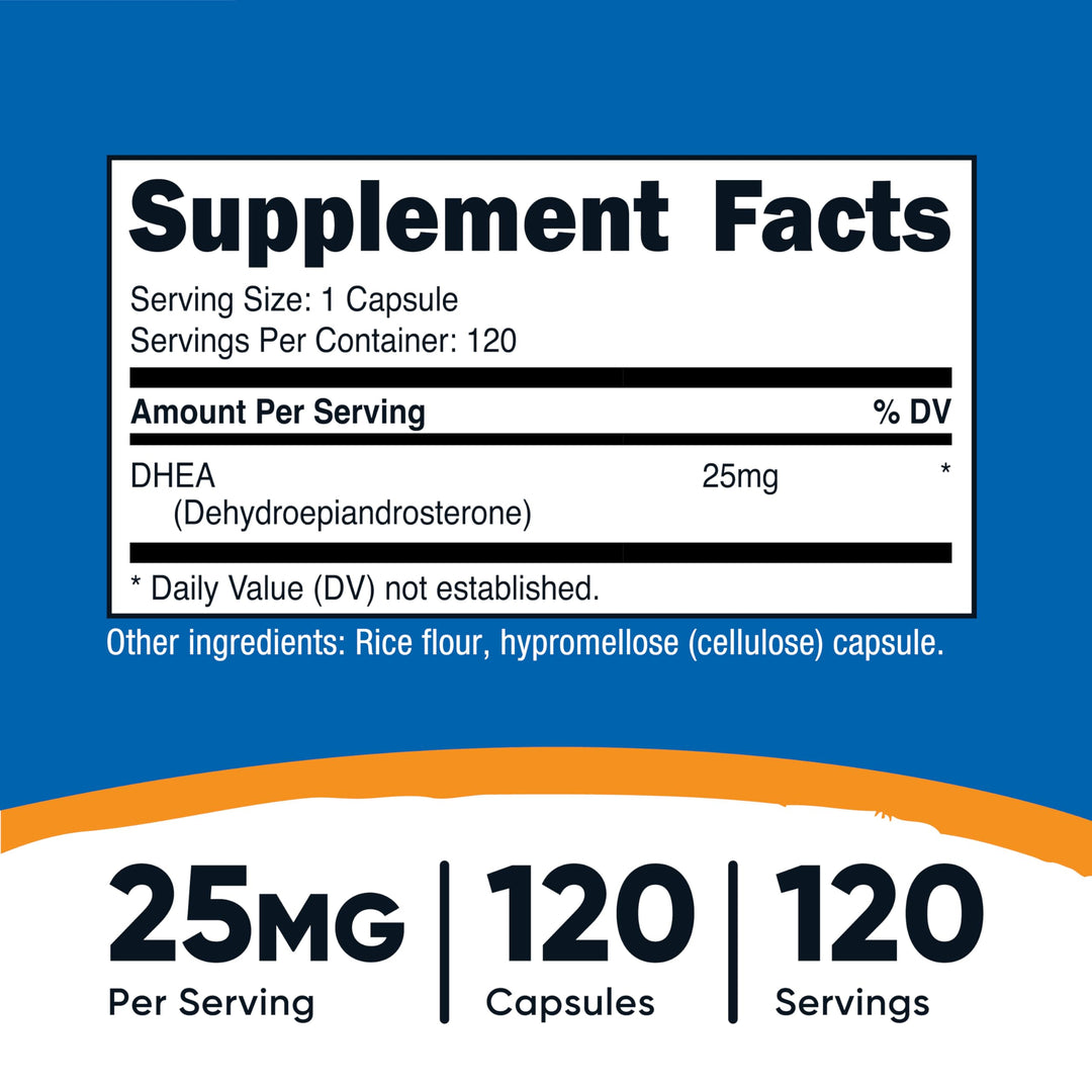 Nutricost DHEA 25 mg, 120 Count