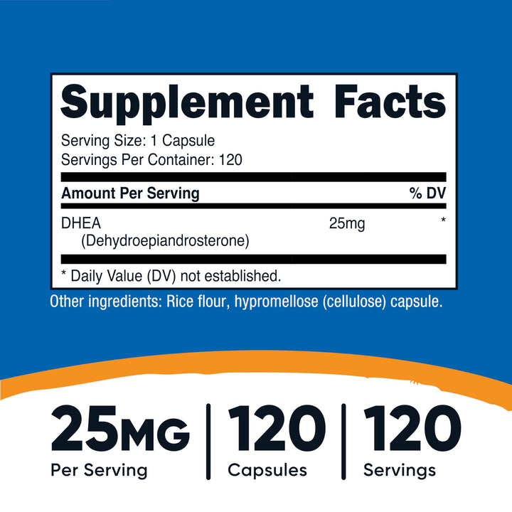 Nutricost DHEA 25 mg, 120 Count