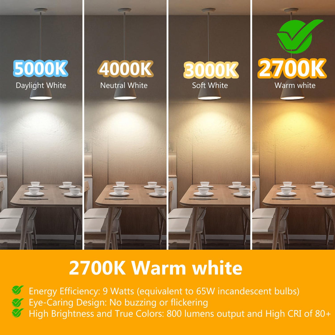 dalattin BR30 LED Bulb, Dimmable, 2700K Warm White, 12 Count