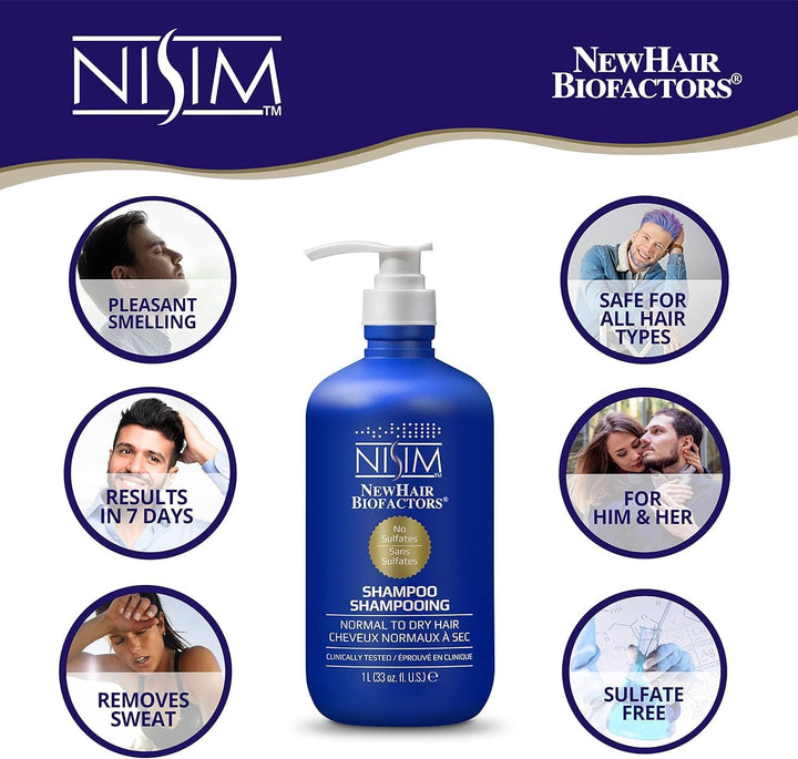 Nisim BioFactors Shampoo for Normal to Dry Hair, 33 fl oz