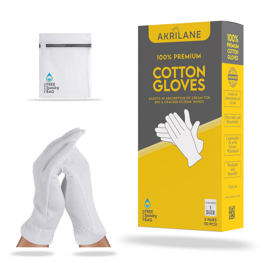 AKRILANE Cotton Gloves, 5 Pairs