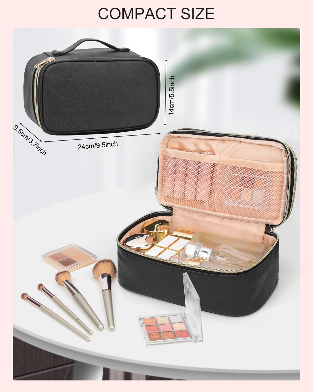 Relavel Small Makeup Bag, Black
