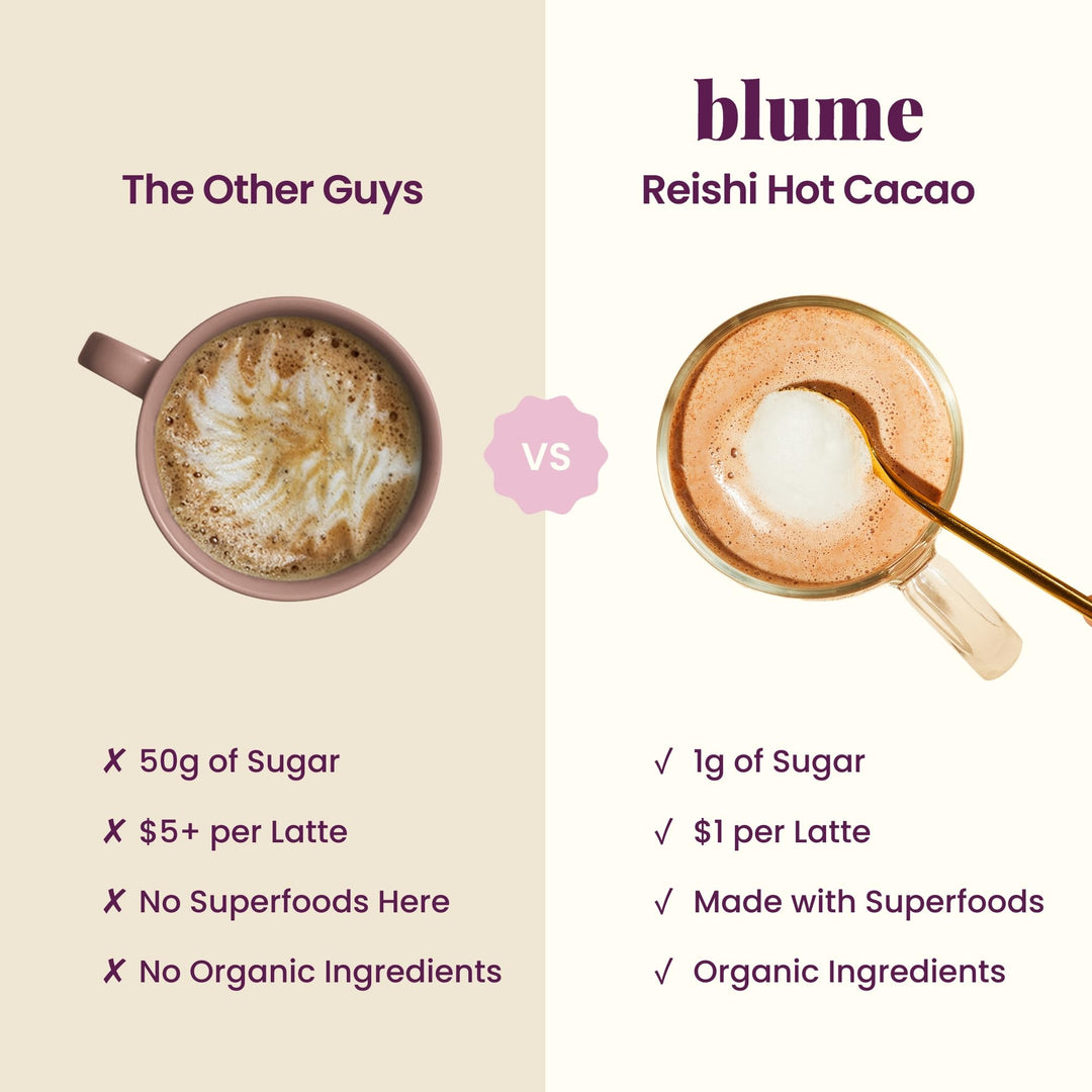 Blume Superfood Latte, Reishi Hot Cacao Powder, 25 Count
