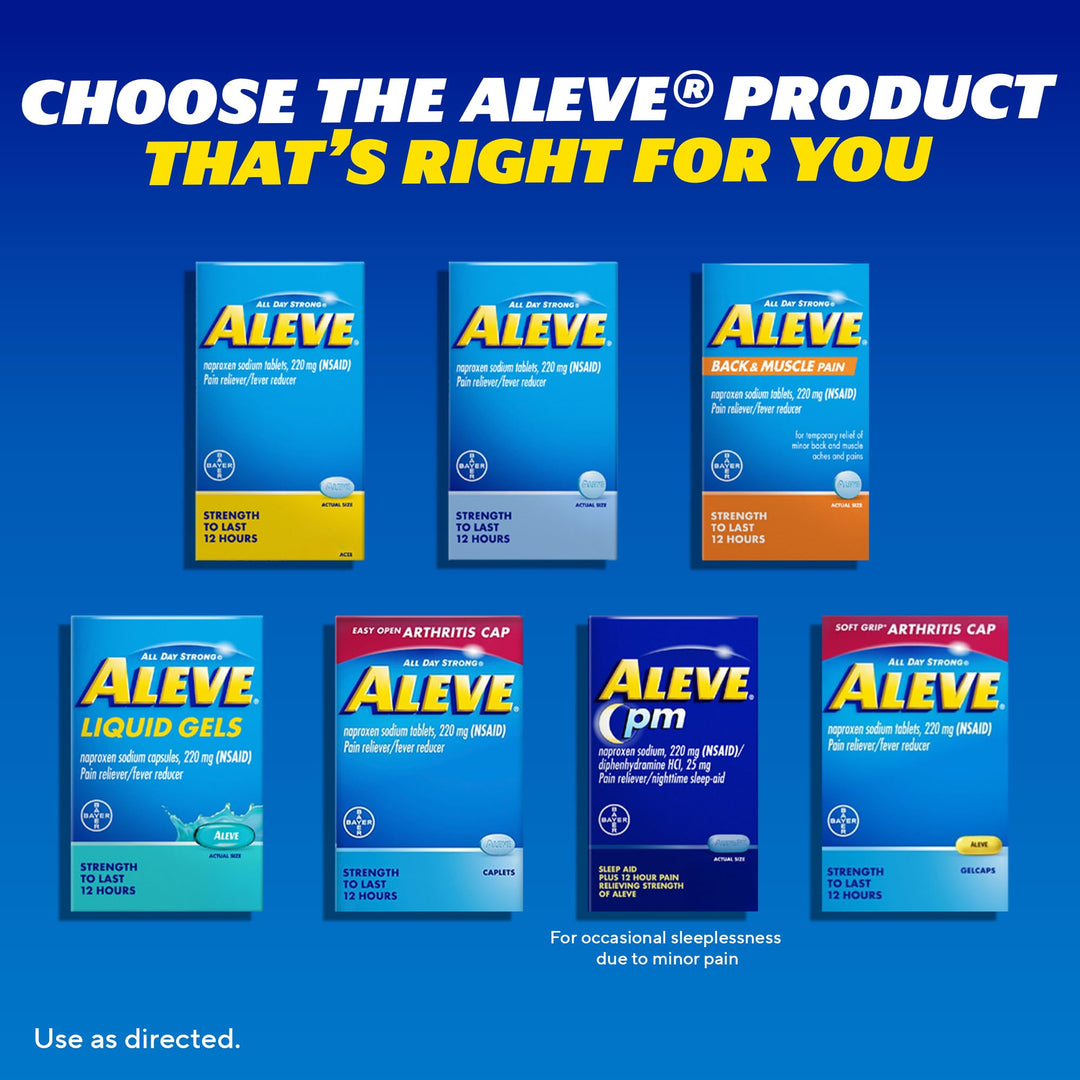 Aleve PM Sleep Aid Plus Pain Reliever Caplets, Nighttime, 120 Count