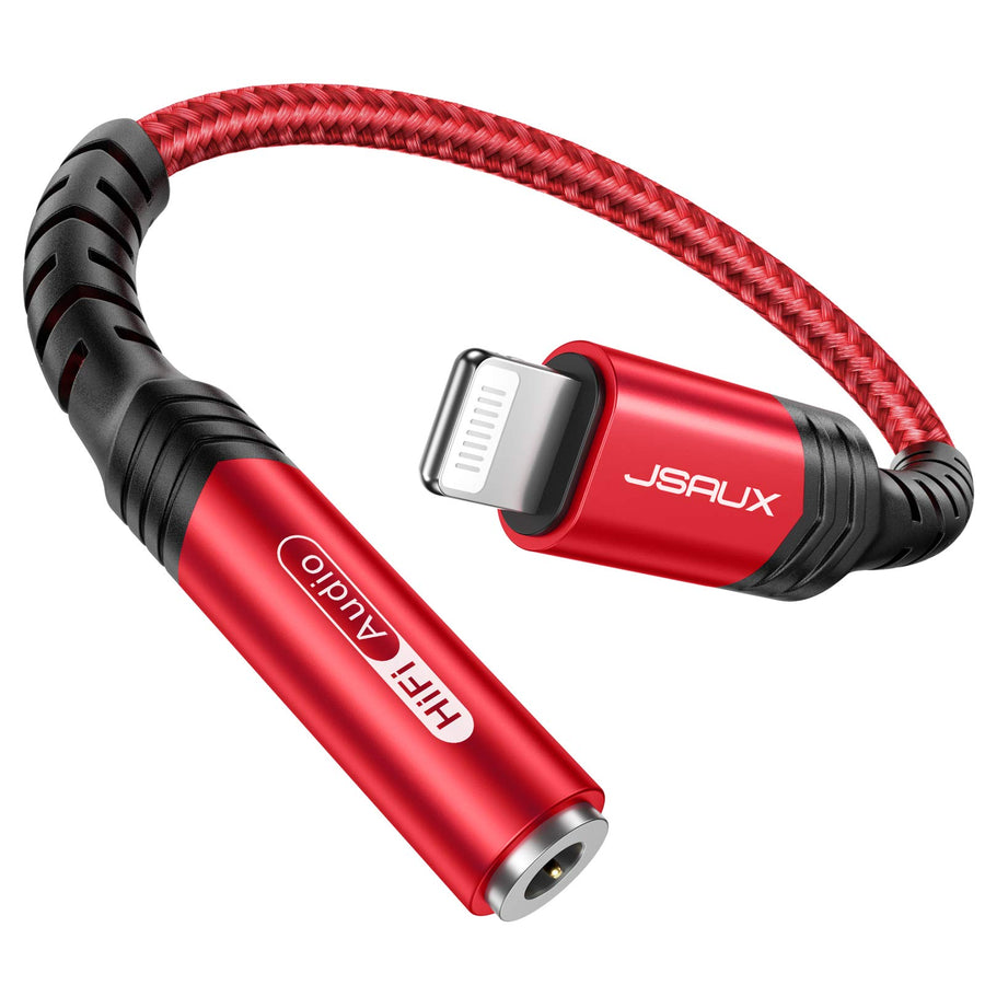 JSAUX Lightning to 3.5mm Adapter, Red
