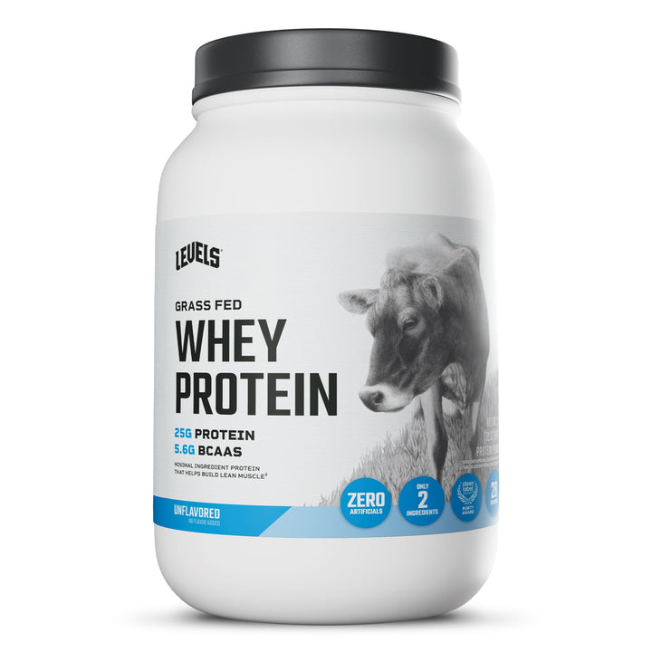 Levels Nutrition Grass Fed Whey Protein, Unflavored, 2 lb
