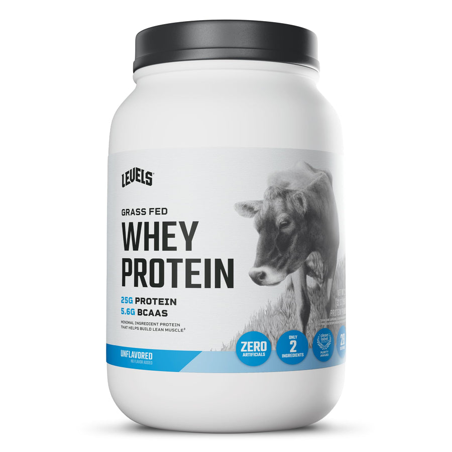 Levels Nutrition Grass Fed Whey Protein, Unflavored, 2 lb