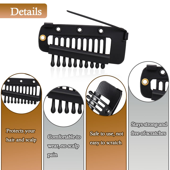 Vodolo Hair Clips, Black, 8 Count
