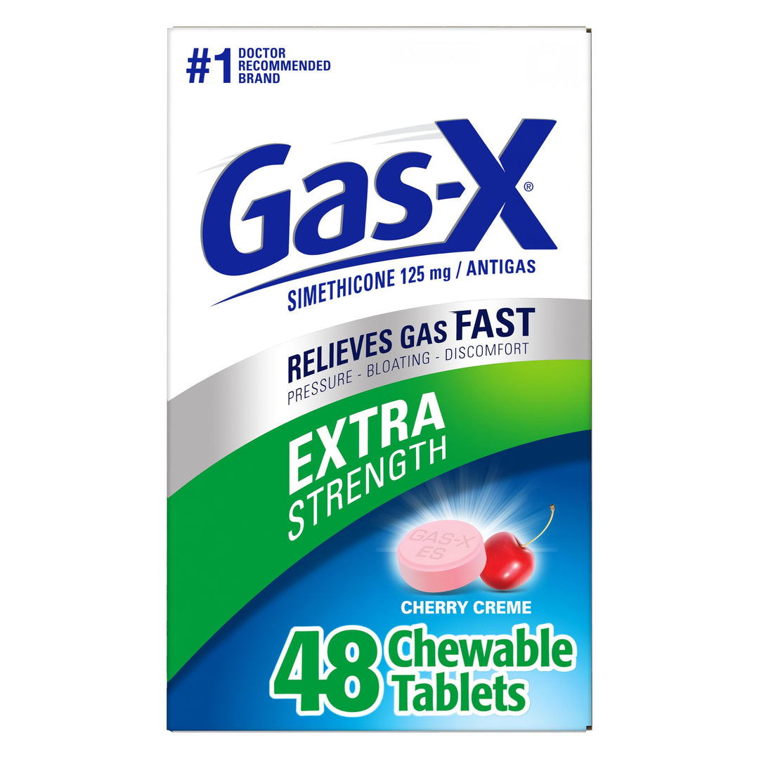 Gas-X Extra Strength Chewable Gas Relief Tablets, Cherry, 48 Count