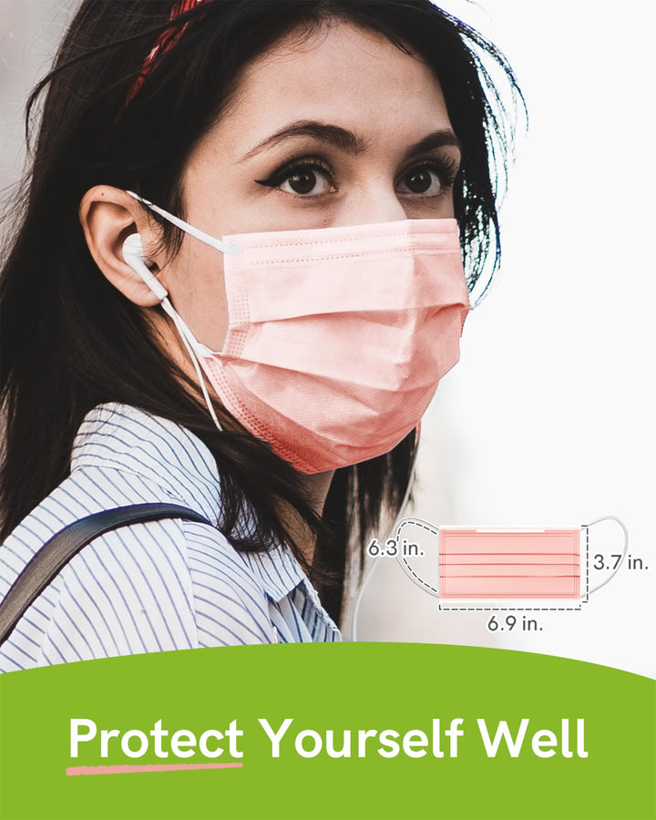 FriCARE ECOGUARD 3-Ply Disposable Face Mask, Multicolor, 50 Count