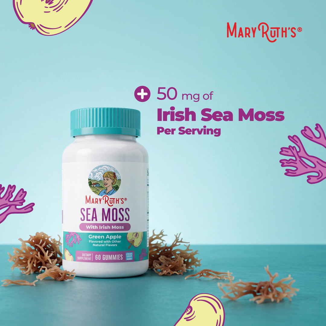 MARYRUTH'S Sea Moss Gummies, Sugar Free, 60 Count