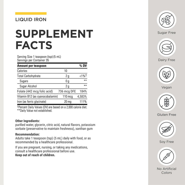 Integrative Therapeutics Liquid Iron, Apple Cinnamon, 6 fl oz