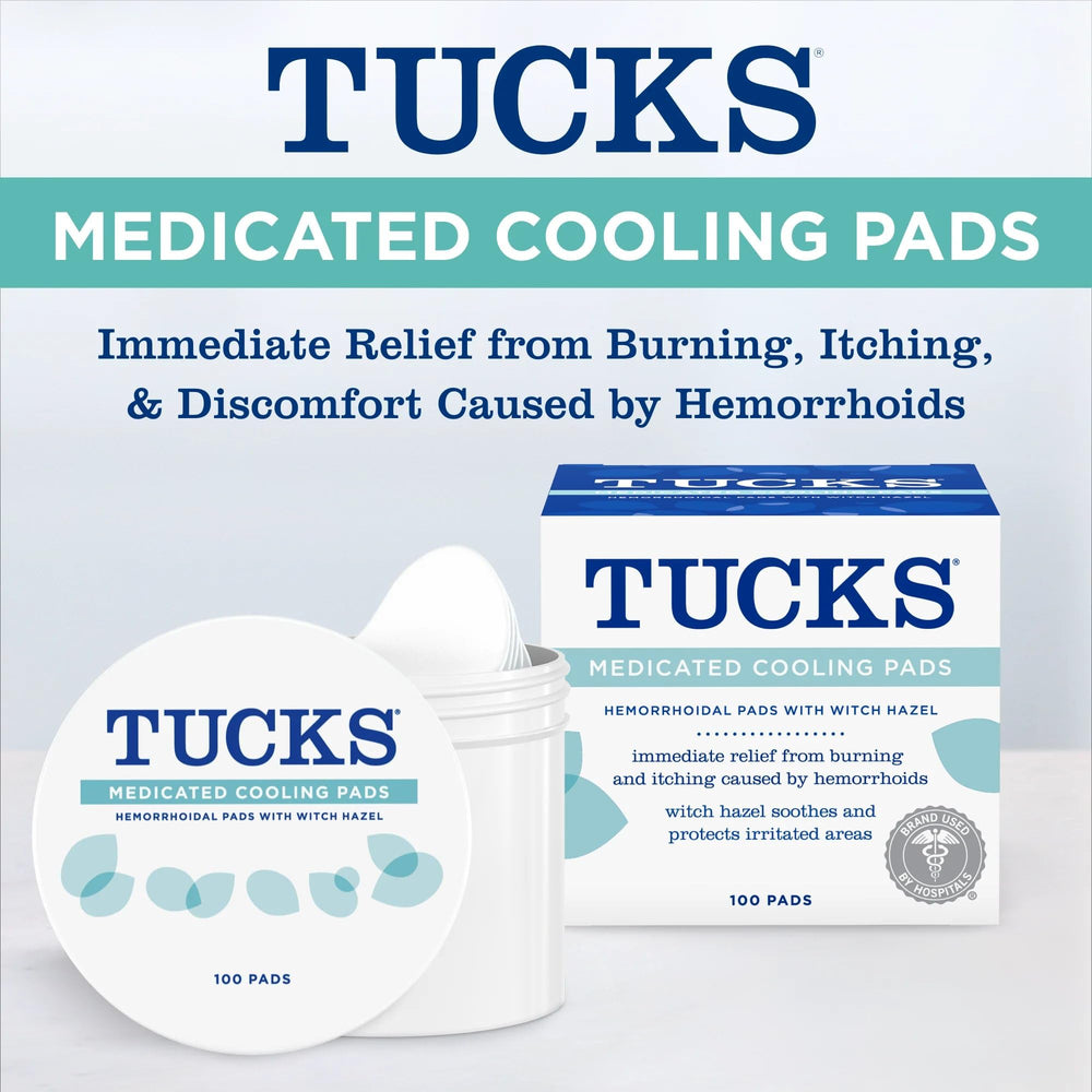 TUCKS Medicated Cooling Pads, 100 Count