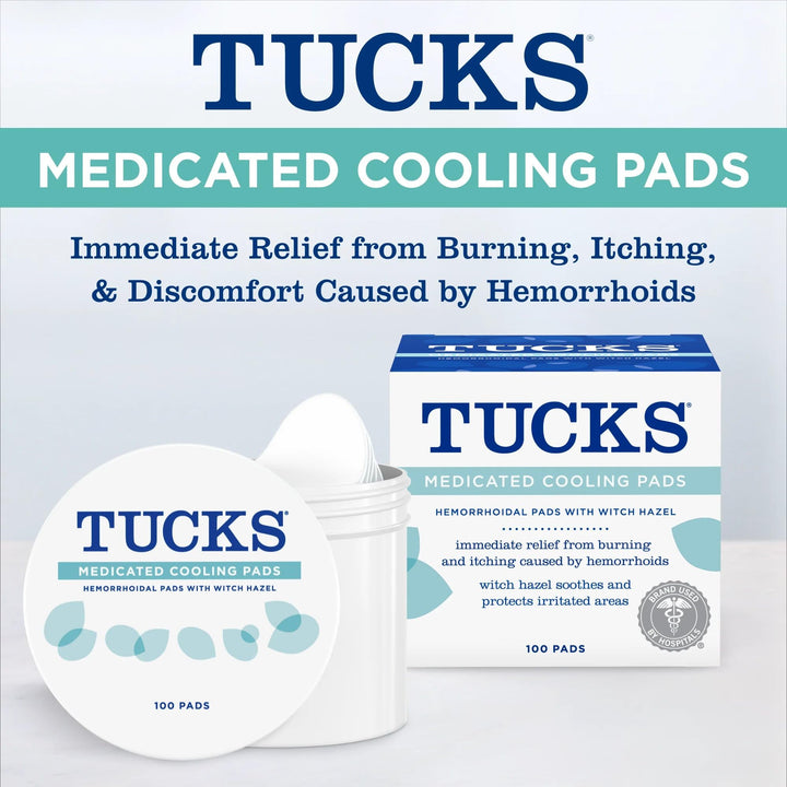 TUCKS Medicated Cooling Pads, 100 Count