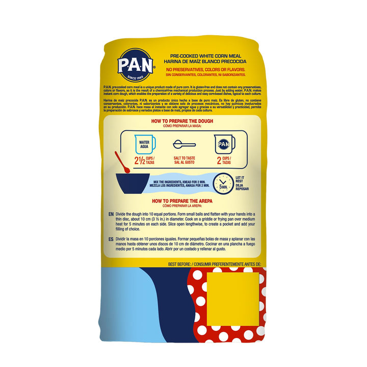 P.A.N. Pre-Cooked White Corn Meal, 5 lb