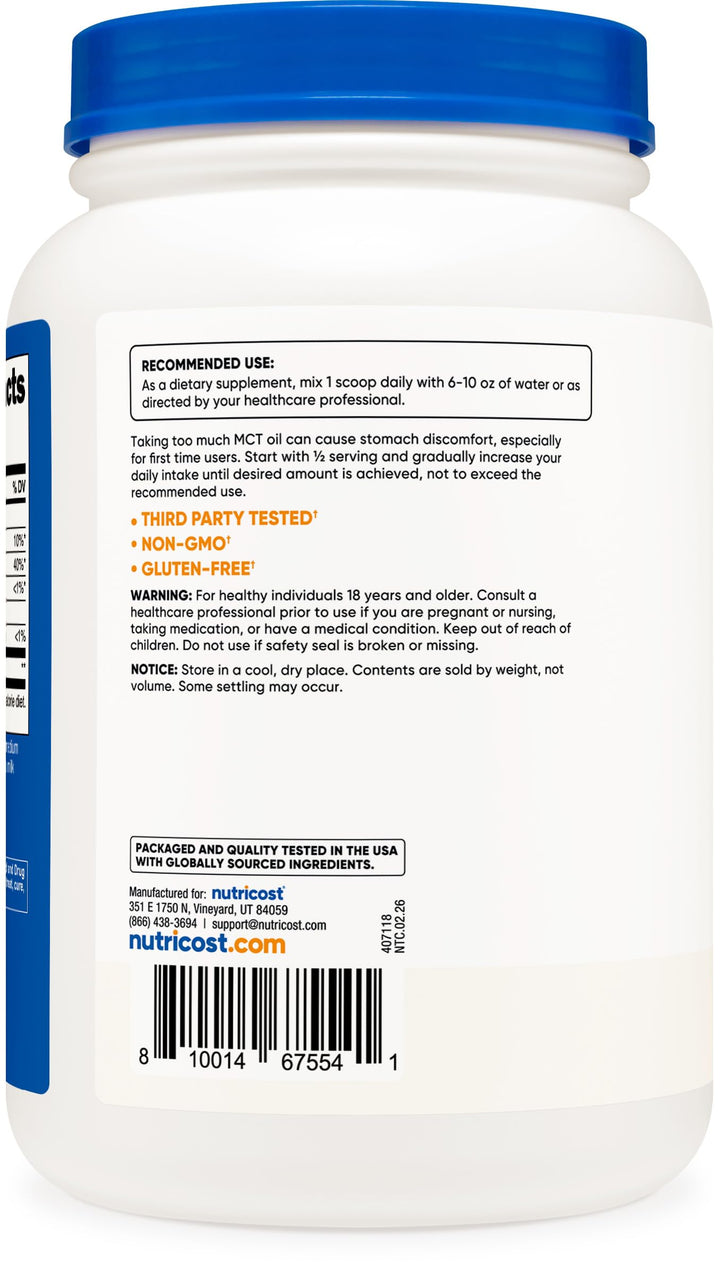 Nutricost C8 MCT Oil Powder, 2 lb