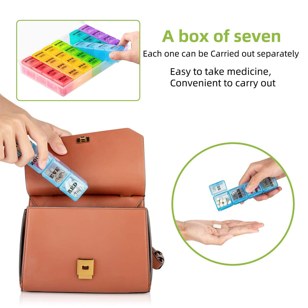 mossime Weekly Pill Organizer, 4 Times a Day, 28 Count