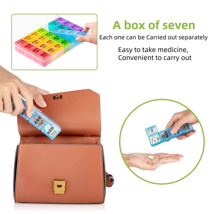 mossime Weekly Pill Organizer, 4 Times a Day, 28 Count