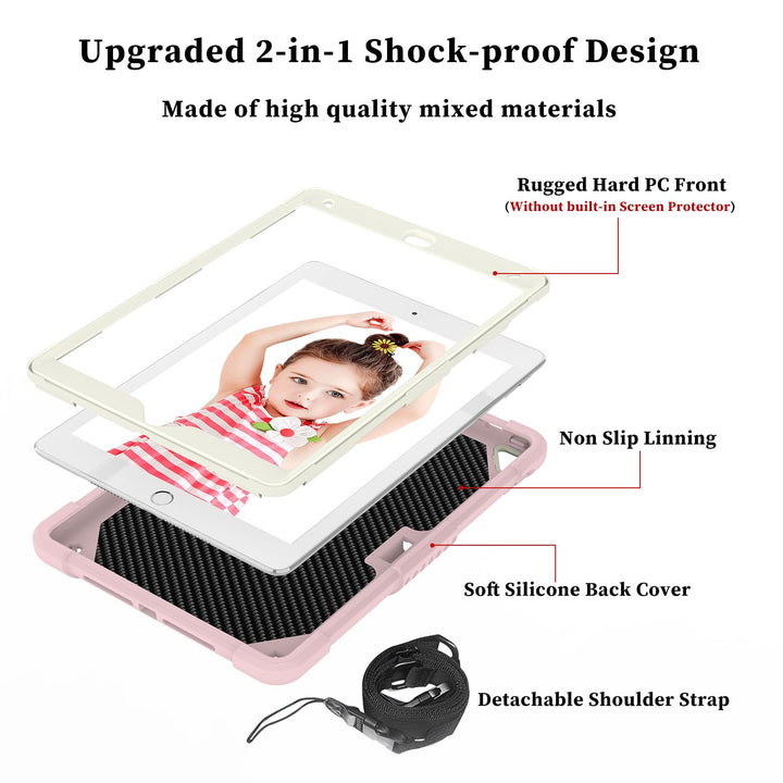 Hogenl iPad Case With Pencil Holder, Pink, 10.2 in