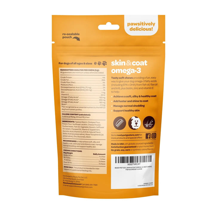 Ready Pet Go! Omega 3 Dog Supplement, 90 Count