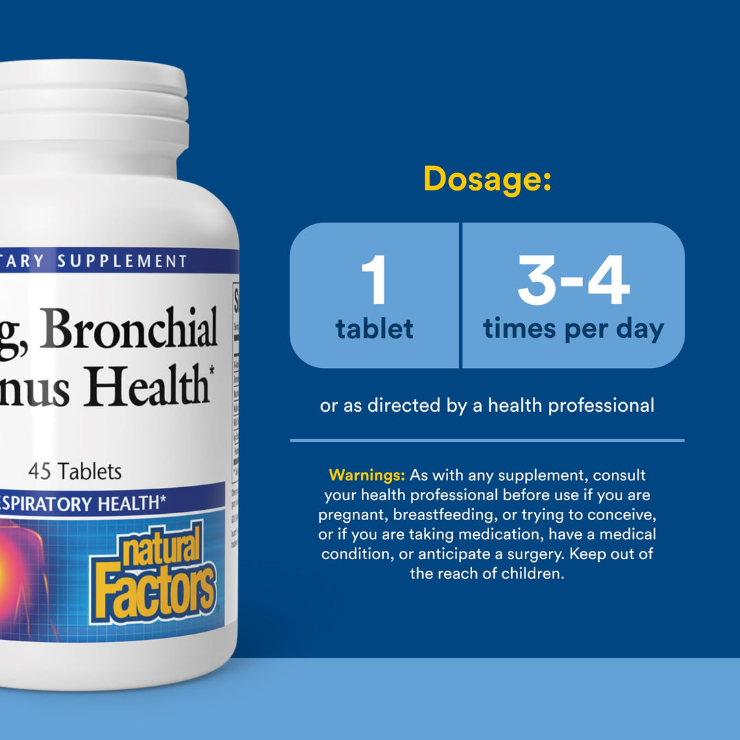 Natural Factors Lung Bronchial and Sinus Health, 45 Count