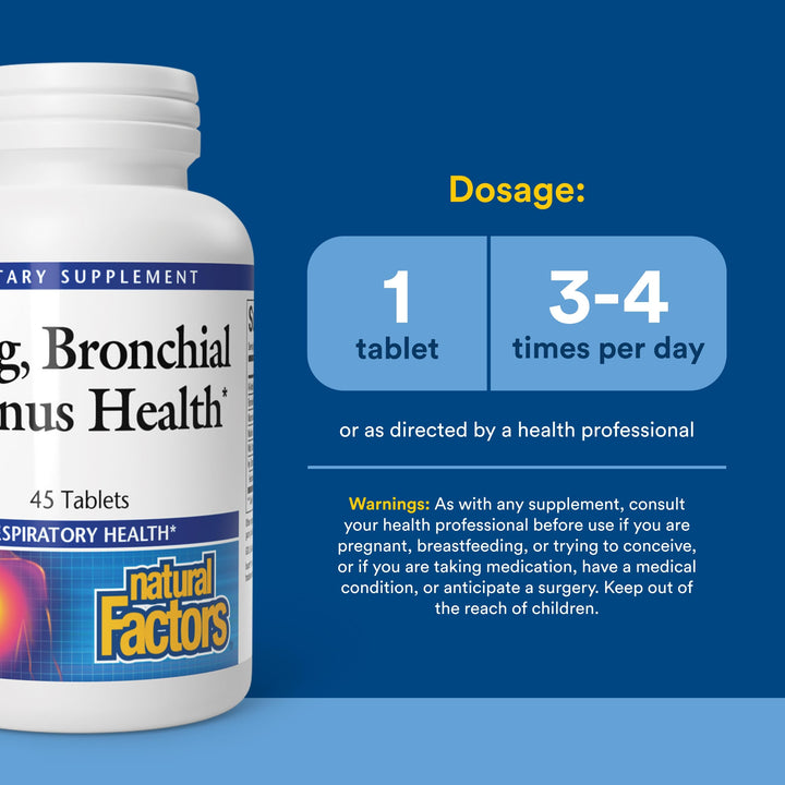 Natural Factors Lung Bronchial and Sinus Health, 45 Count