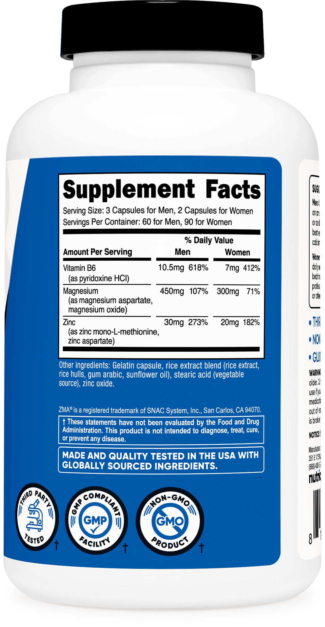 Nutricost ZMA Supplement, 180 Count