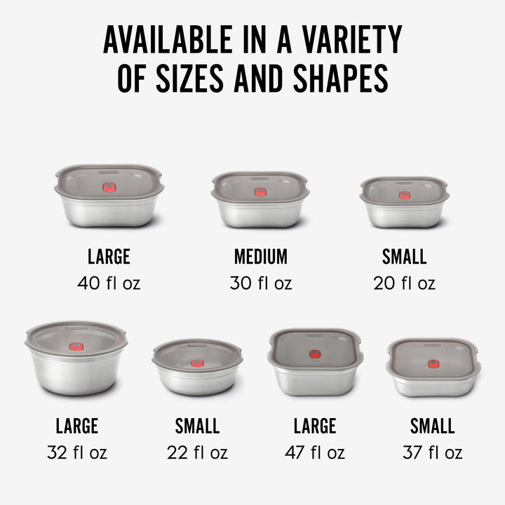 BLACK + BLUM Stainless Steel Container Set, 3 Count