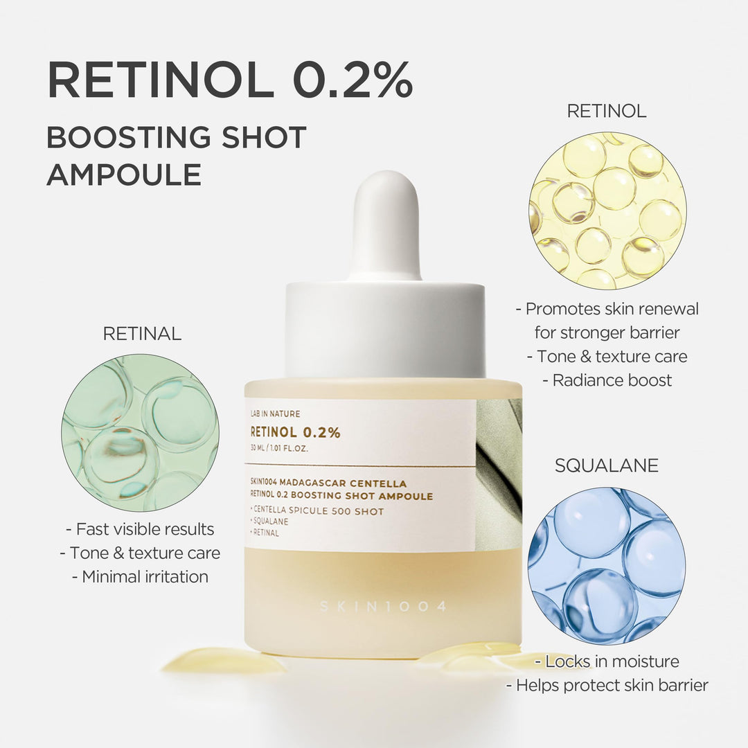 SKIN1004 Retinol 0.2% Boosting Shot Ampoule, 1.01 fl oz