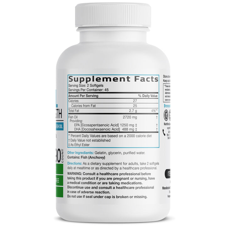 Bronson Omega-3 Fish Oil, Triple Strength, 90 Count